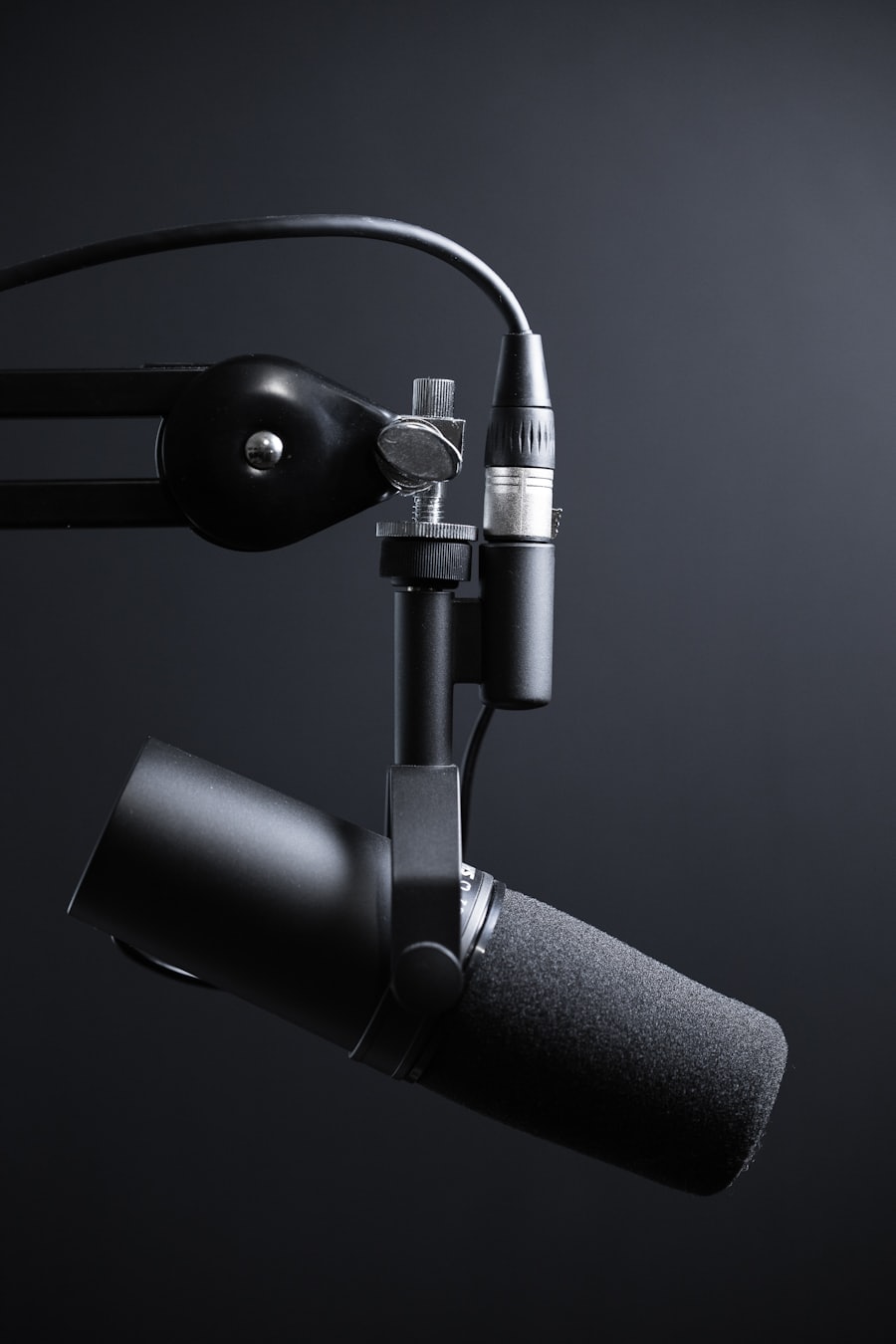 Microfone profissional de estúdio de rádio